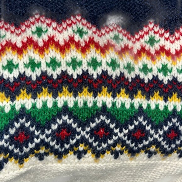 American Eagle Outfitters primary colors Fair Isle open cardigan sweater M - Picture 3 of 5